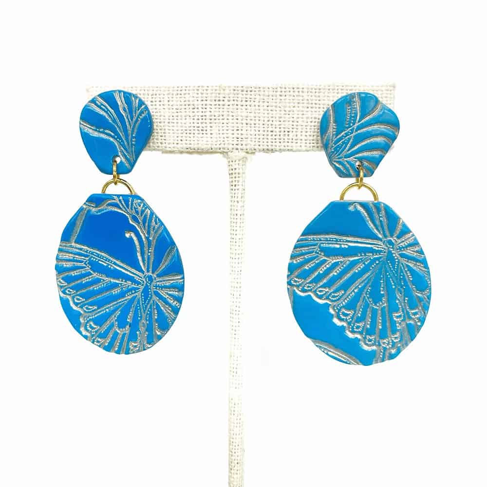 Blue Skies and Butterflies Teardrop Statement Earrings